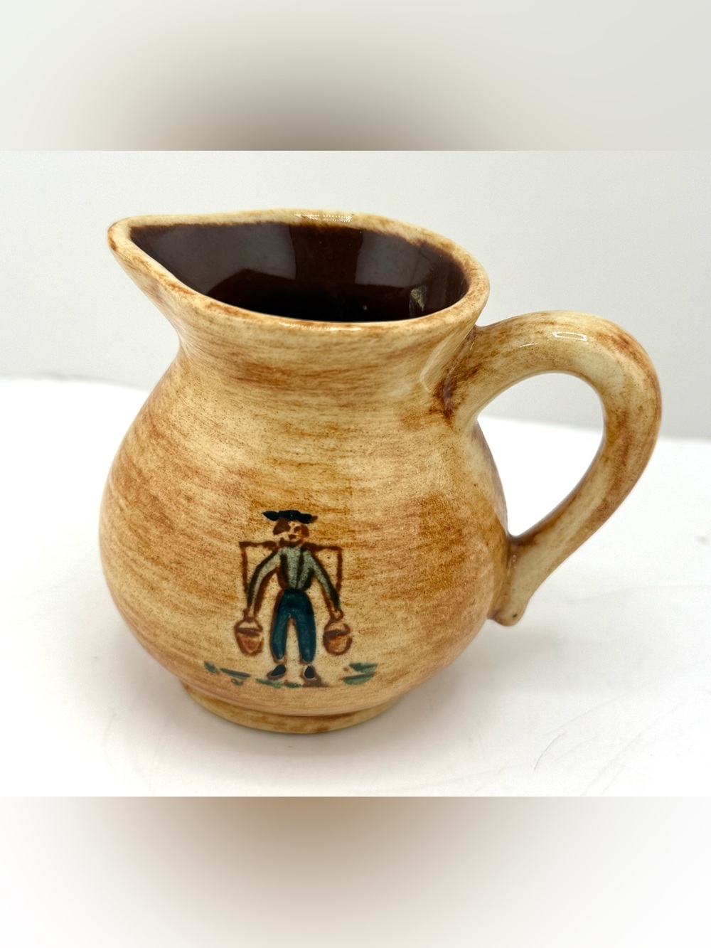 Vintage Pennsbury Pottery Amish water carrier pitcher